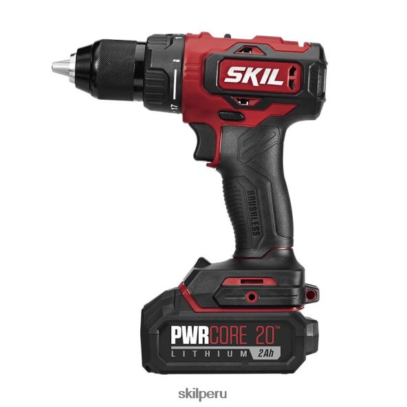 Kit de taladro atornillador pwr core 20 sin escobillas de 20 V y 1/2 pulg. SKIL 0F8J2D34 herramientas