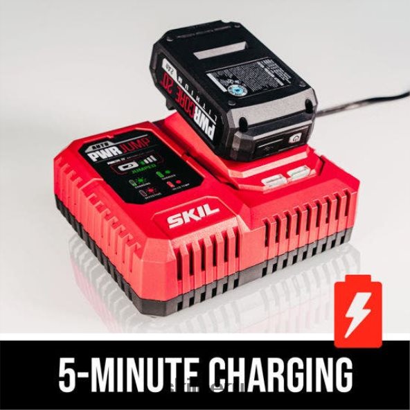Kit de taladro atornillador pwr core 20 sin escobillas de 20 V y 1/2 pulg. SKIL 0F8J2D34 herramientas