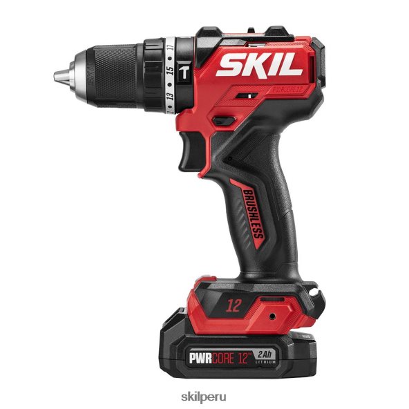 pwr core 12 kit de taladro percutor sin escobillas de 12 V y 1/2 pulg. SKIL 0F8J2D7 herramientas
