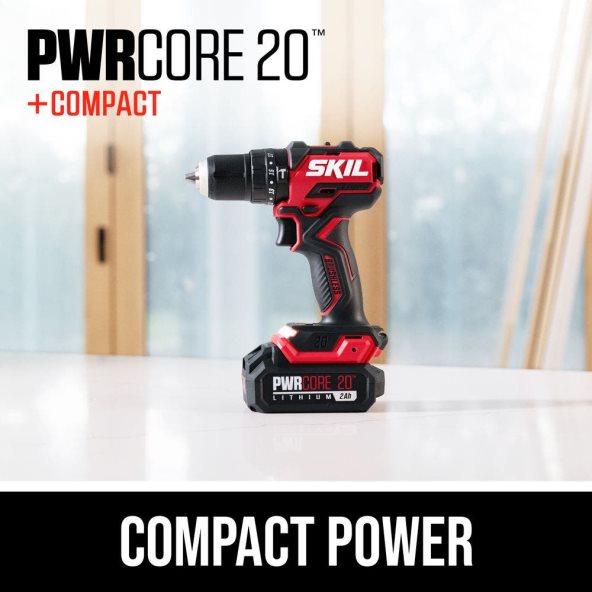 pwr core 20 kit de taladro percutor compacto sin escobillas, 20 V, 1/2 pulg. SKIL 0F8J2D12 herramientas